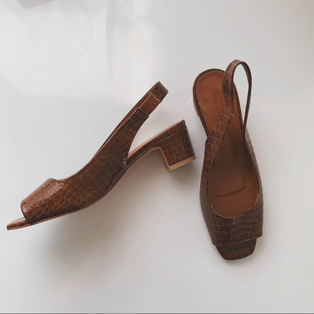 Slingback Toffee Croc Heel by Call Me the Breeze